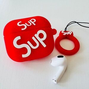 Apple AirPods Pro (Gen 1&2) Case Cover Red Sup Silicone Earphone Cover Protector